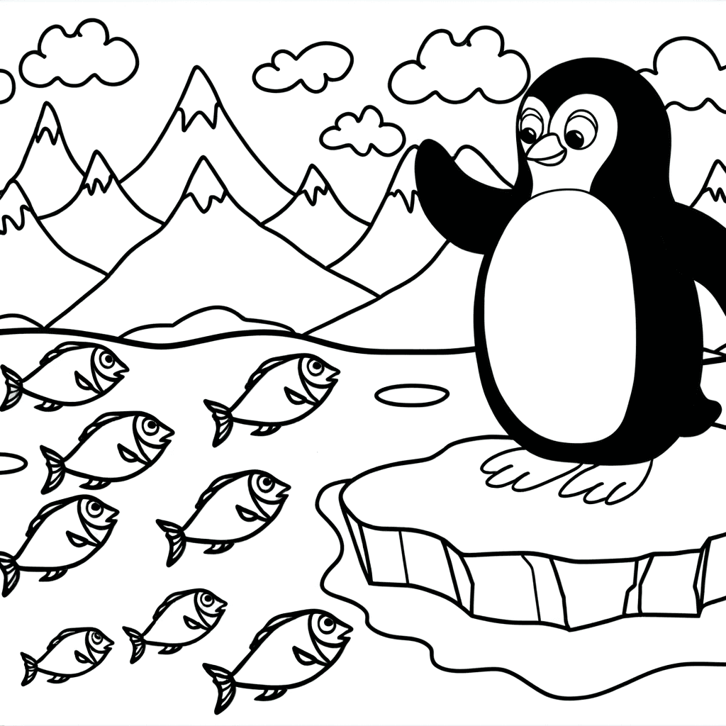 Pinguïn op ijsschots