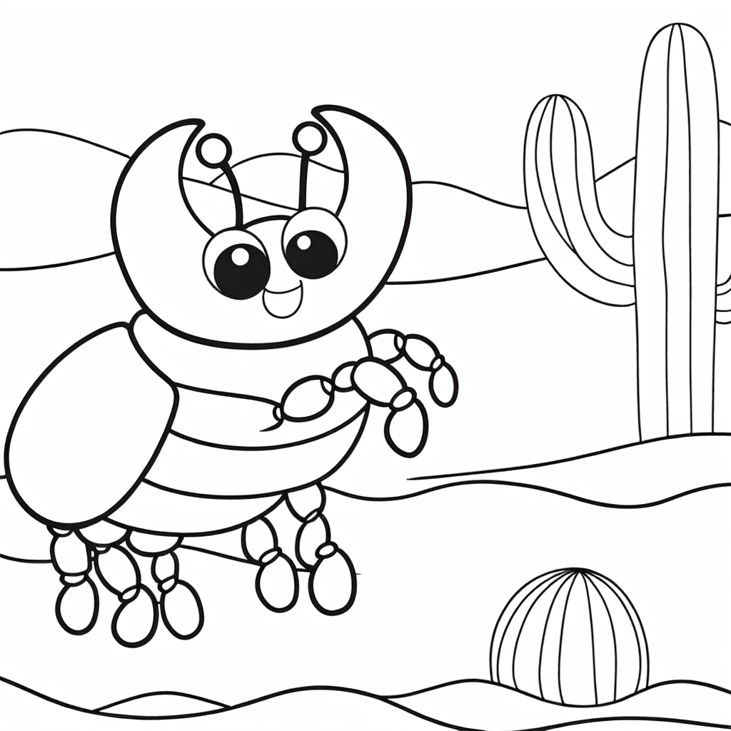 Fröhlicher Skarabäus in der Wüste