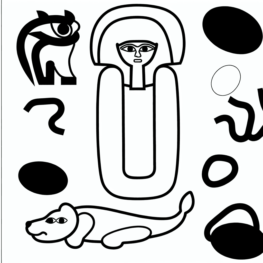 Ägyptische Hieroglyphen zum Ausmalen