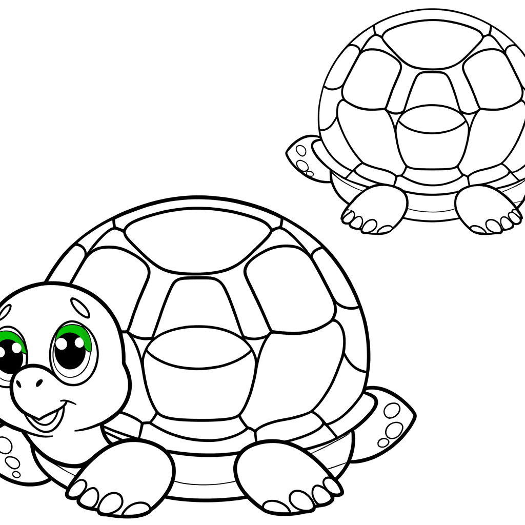 Coloriage Tortue Rigolote pour Enfants