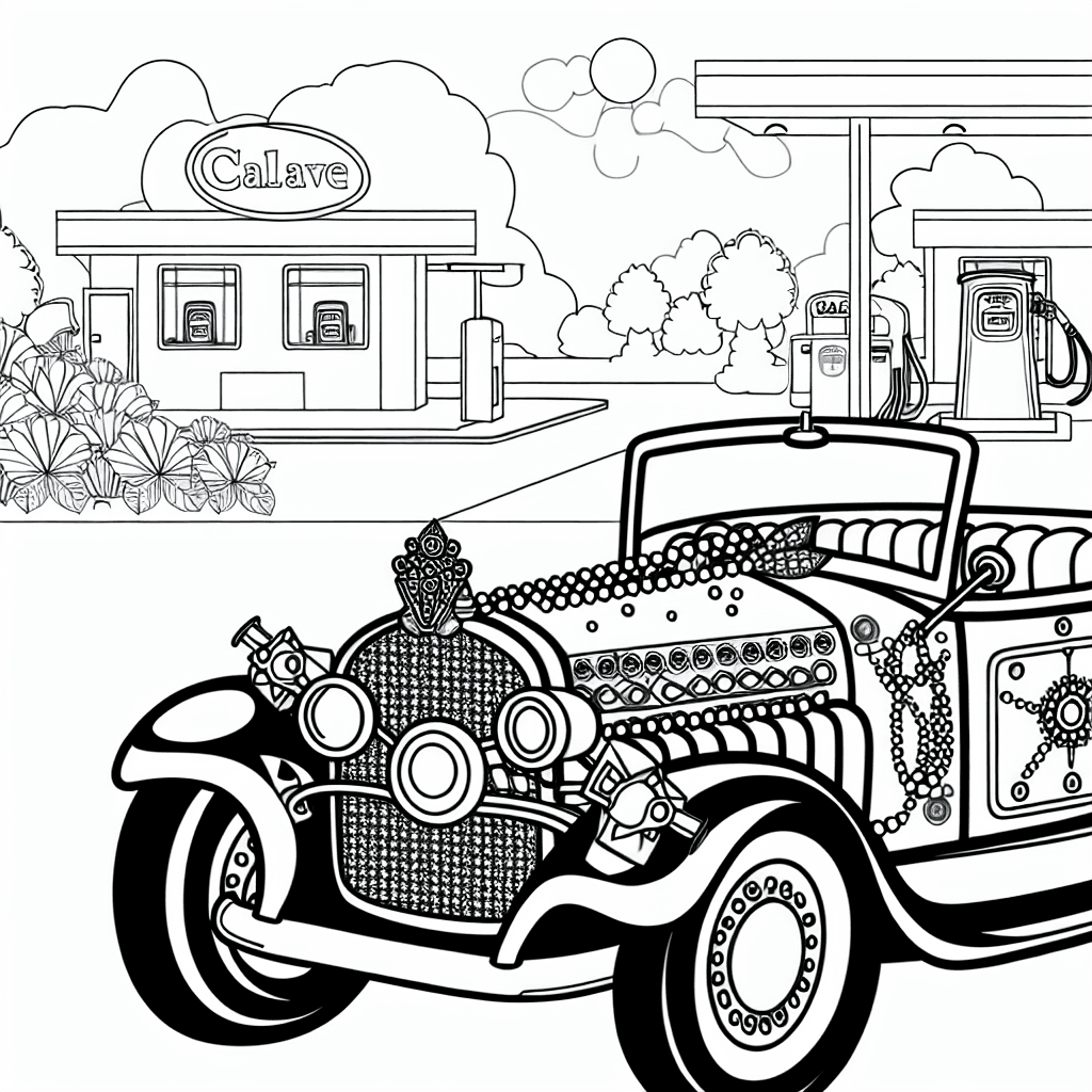 Classic Car Coloring Page for Kids