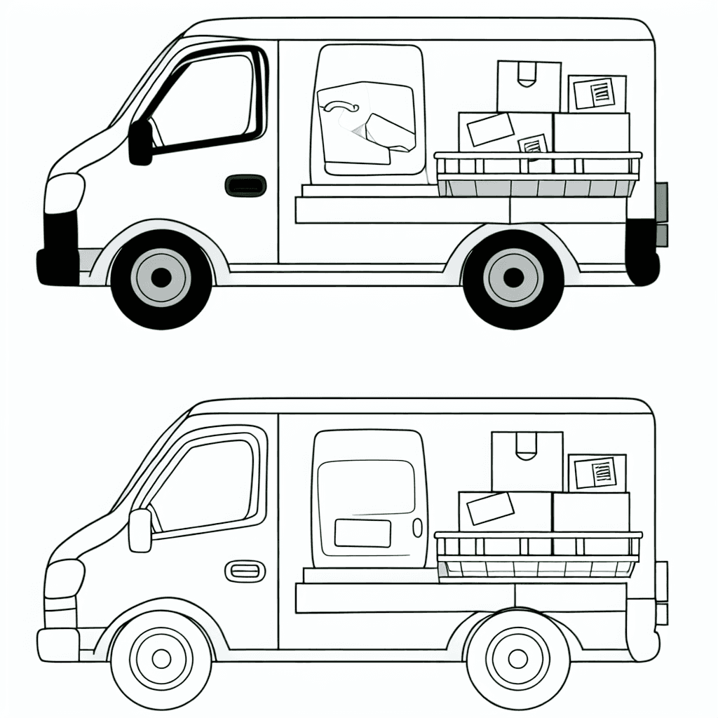 Bunter Lieferwagen zum Ausmalen