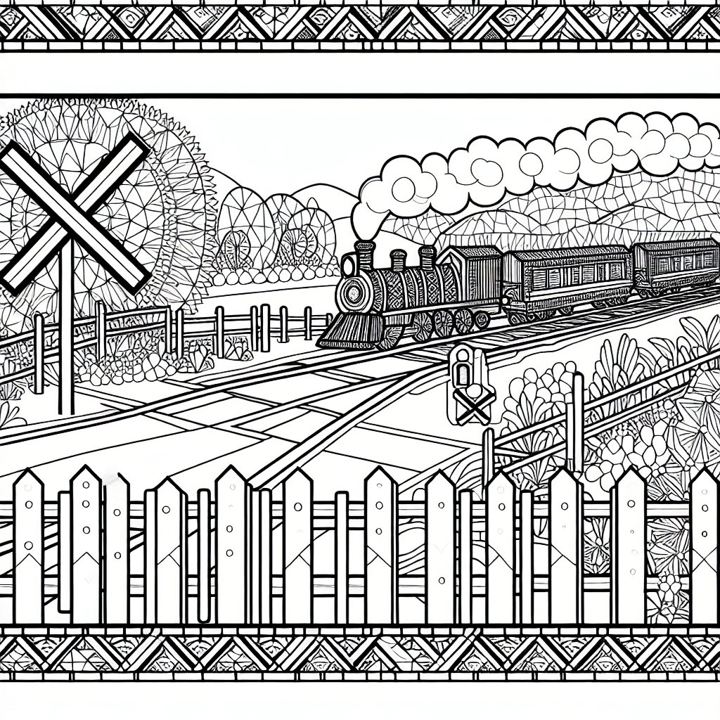 Page à Colorier Signal de Passage à Niveau