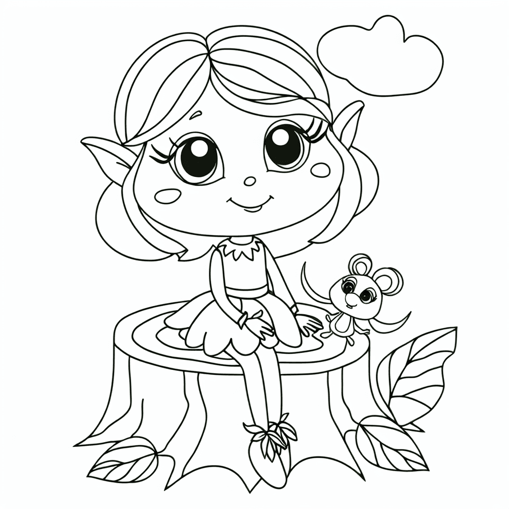 Süße Elfe mit Tierfreund