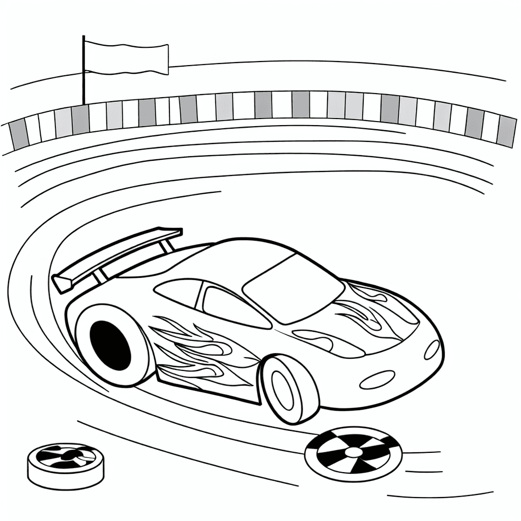 Dynamisches Rennauto zum Ausmalen