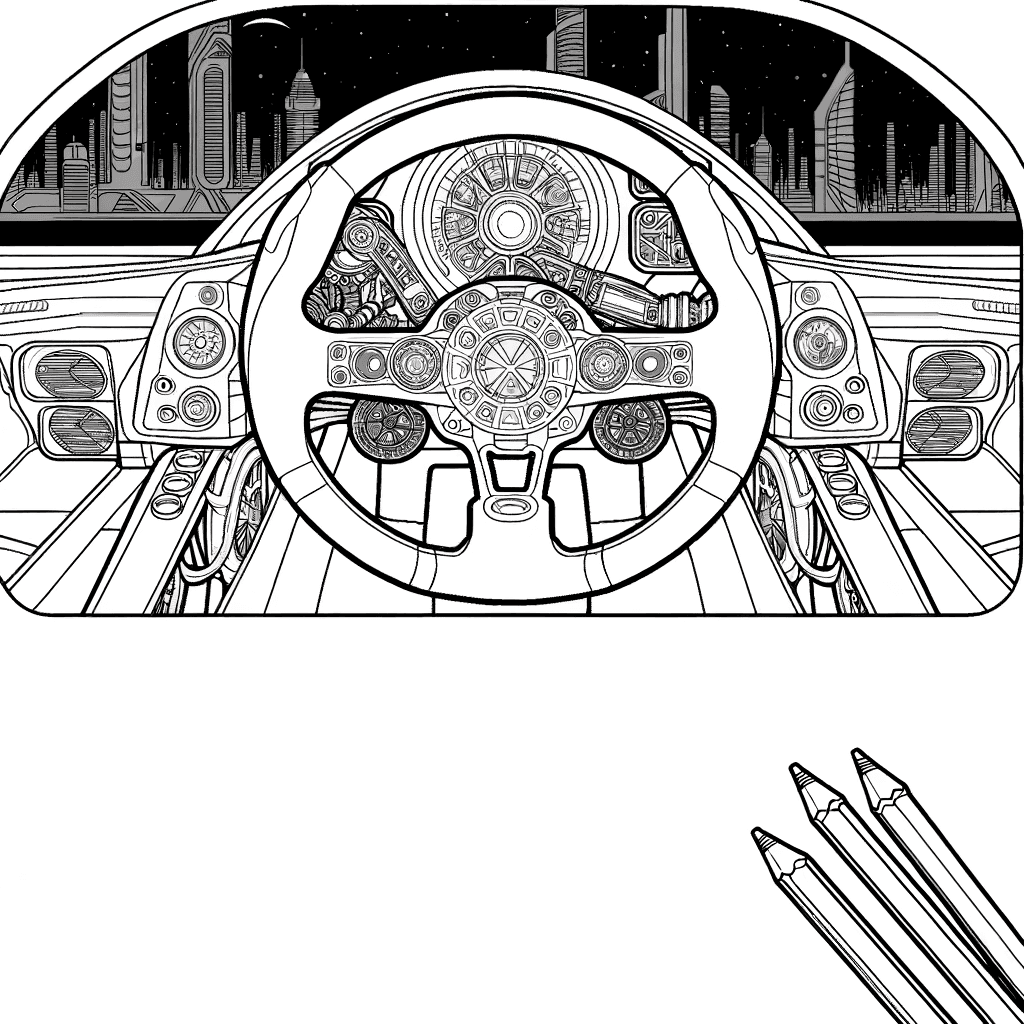 Futuristisches Concept-Rennauto mit Cockpit-Detail