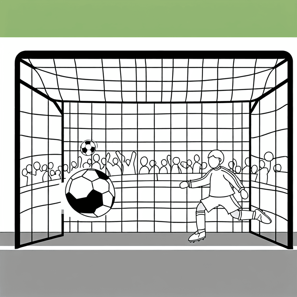 Fußballspiel mit Torwart und Fans