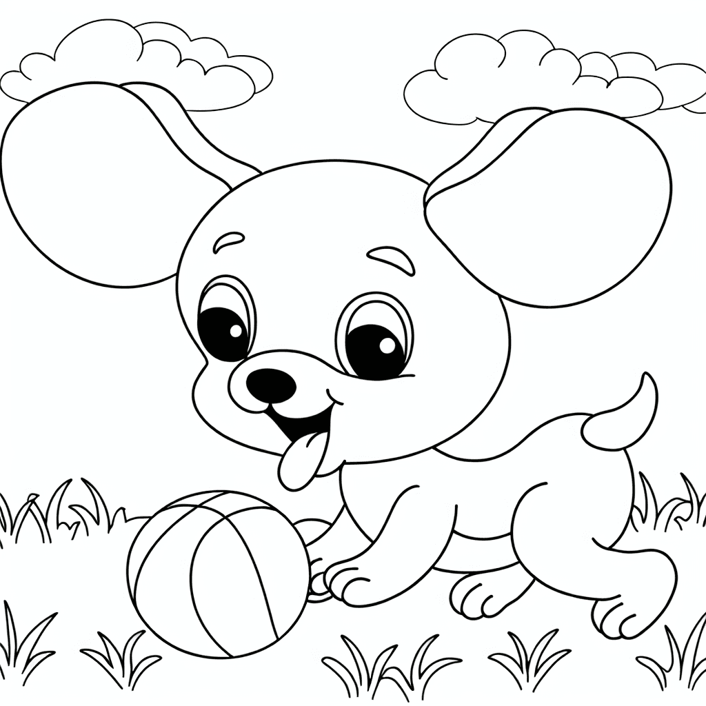 Niedliches Hündchen mit Ball