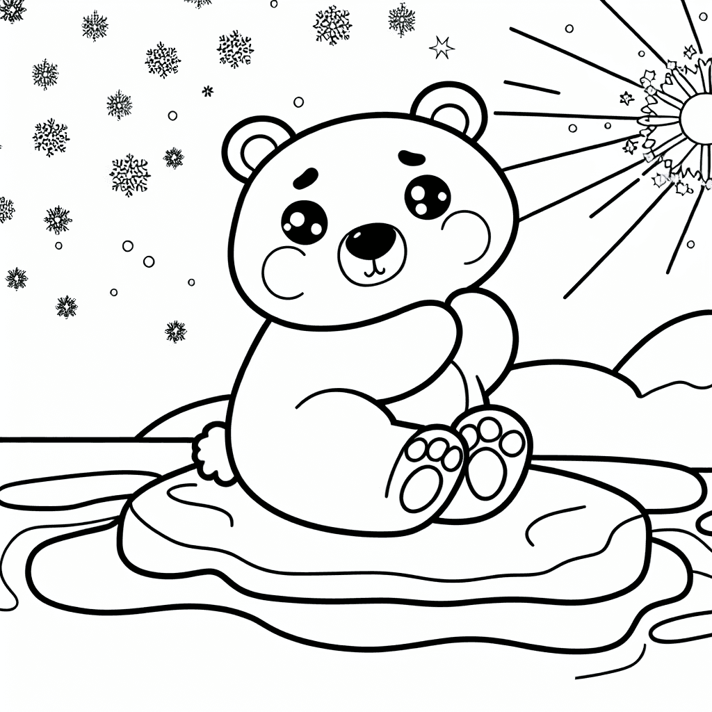 Schüchterner Eisbär auf dem Eisberg