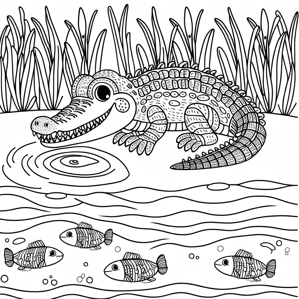 Kleines Krokodil am Wasser