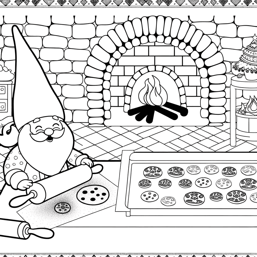 Christmas Gnome Baking in the Festive Kitchen