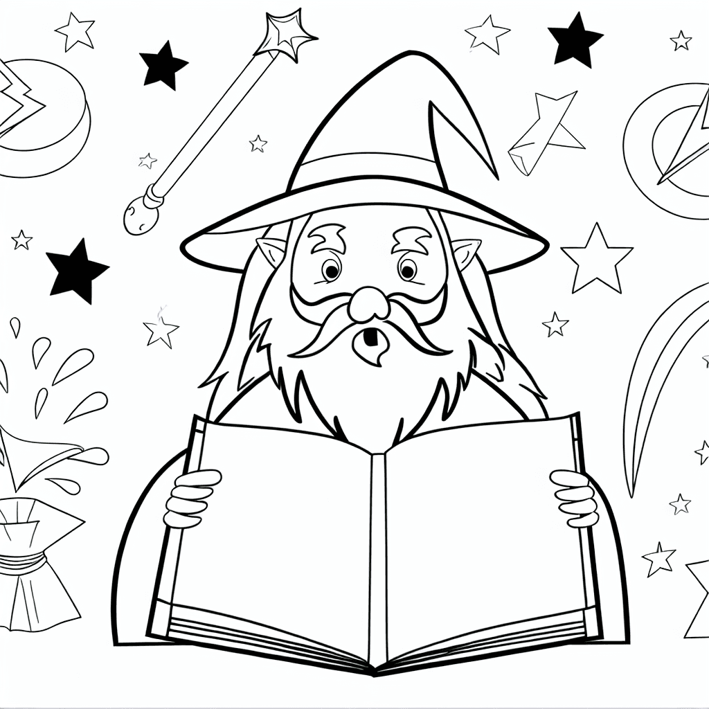 Magischer Zauberer mit Zauberbuch