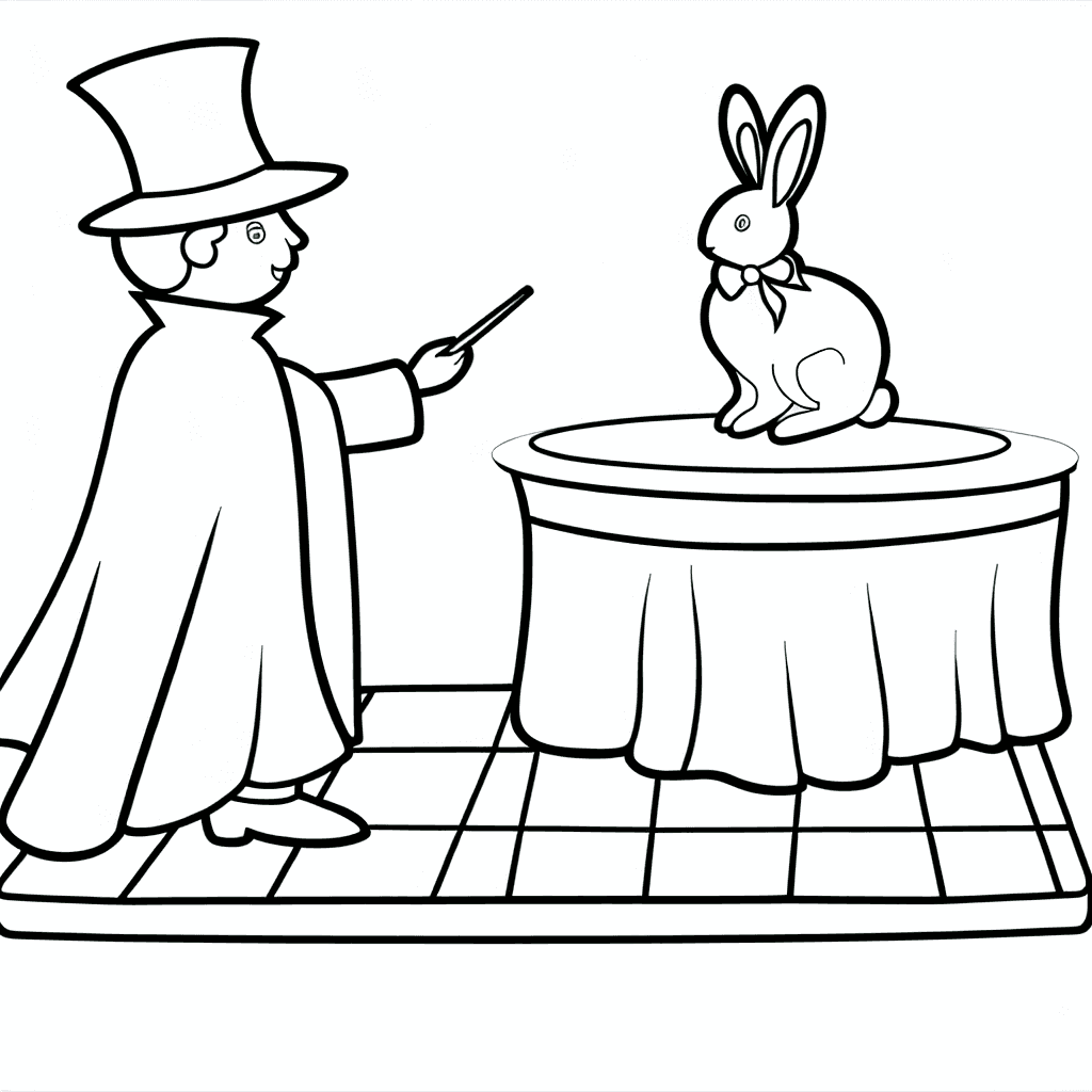 Magischer Zauberer mit Kaninchen